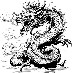 black dragon illustration