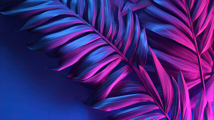  a close up of a purple and blue plant with leaves.  generative ai