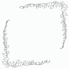 Floral ivy drawing decorative ornament flat design.