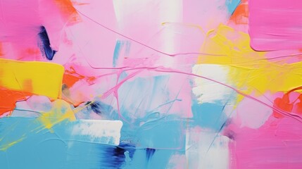 Fototapeta premium Acrylic Abstract Painting with Neon Colors Background