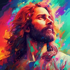 Jesus Christ in Watercolor Art