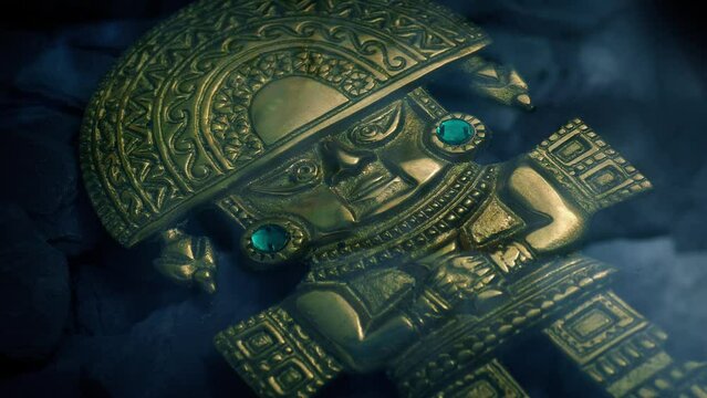 Incan Gold Figure Underwater Lost Treasure Concept
