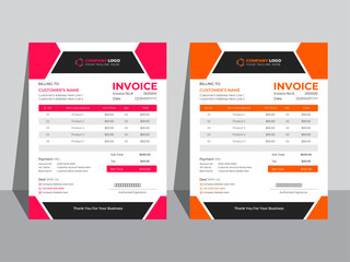 Modern creative invoice template design for all types of businesses