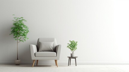 Minimalist house interior design of living room. AI generated image