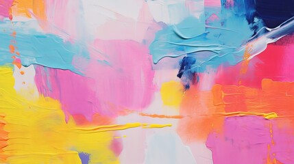 Acrylic Abstract Painting with Neon Colors Background