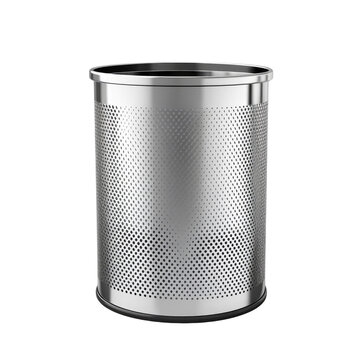 steel dust bin isolated on transparent background