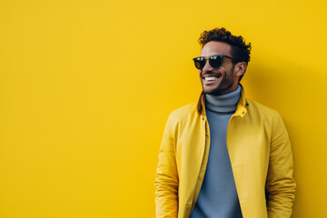 Obraz premium portrait of a man against a yellow background