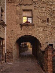 Ancient Passage in a Historic Catalan Street