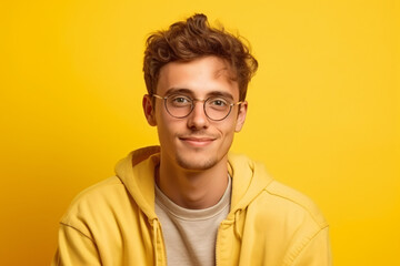 Obraz premium portrait of a man against a yellow background