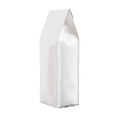 A white coffee bag isolated on a blank background