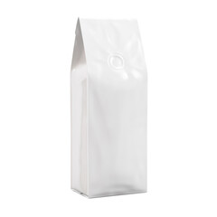 A white coffee bag isolated on a blank background