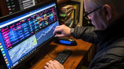 A meteorologist analyzes weather information