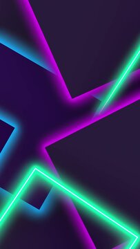 Animated background in bright colors. Background with neon lines. Colorful template. Loop stock video.