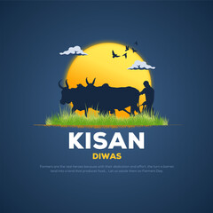 Vector illustration of kisan diwas. National kisan diwas 23rd December.