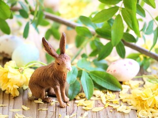 easter bunny with easter eggs