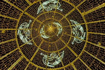 Christmas Tree on Constitution square in Malaga, Spain