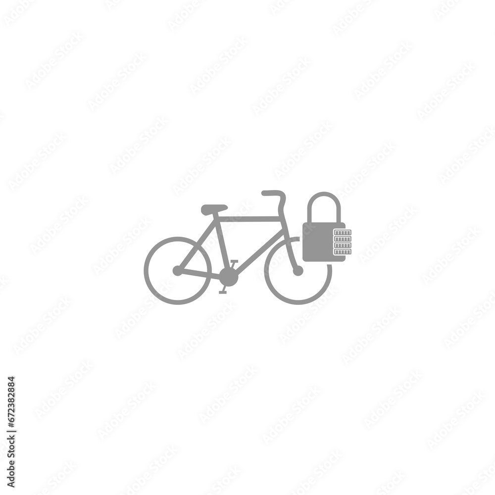 Wall mural bicycle parking lock icon. bike padlock icon isolated on white background