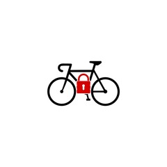 Bicycle parking lock icon. Bike padlock icon isolated on white background