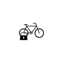 Bicycle parking lock icon. Bike padlock icon isolated on white background