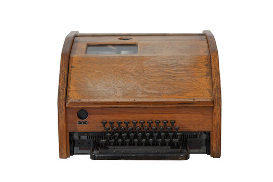 vintage tape teletype isolated on white background