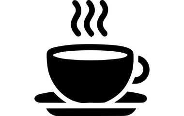 Coffee Cup Icon Illustrations in Black and White, Handdrawn