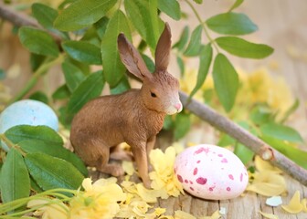 easter bunny and easter eggs