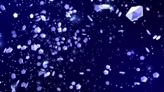 Abstracf Blue Crystal Space Motion Background