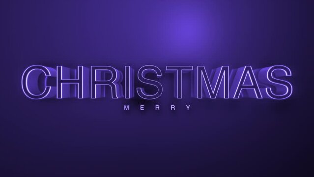 Dark monochrome Merry Christmas text on purple gradient. Futuristic business promos and seasonal festivities, motion abstract background adds a modern, sophisticated twist to traditional celebrations