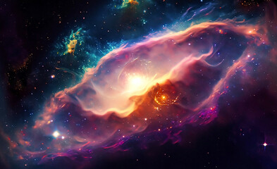 Obraz premium Space background with swirling galaxies with Generative AI 