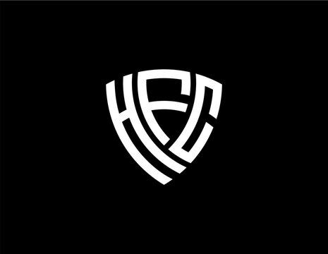 HFC creative letter shield logo design vector icon illustration