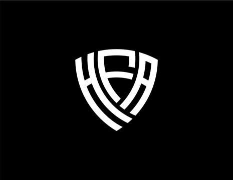 HFA creative letter shield logo design vector icon illustration