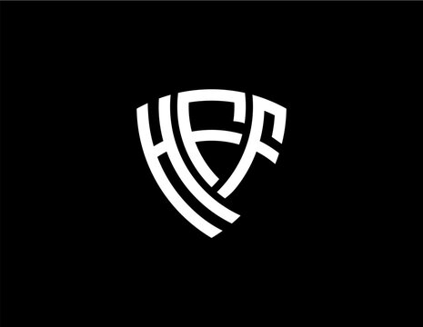HFF creative letter shield logo design vector icon illustration