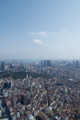  arialview of istanbul financial and residential buildings at morning 