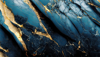 blue marble with gold effects