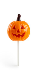 Fototapeta premium Lollipop candy with the shape of a Halloween Pumpkin