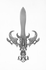 Obraz na płótnie Canvas short silver sword isolated on white background