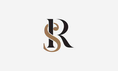 RS or R S letter alphabet logo design