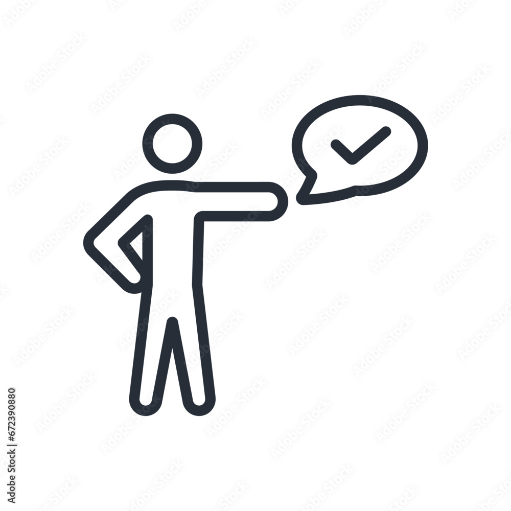 Poster accept icon. vector.editable stroke.linear style sign for use web design,logo.symbol illustration.