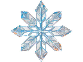 Snowflake cutout. Isolated snowflake crystal. Winter concept.