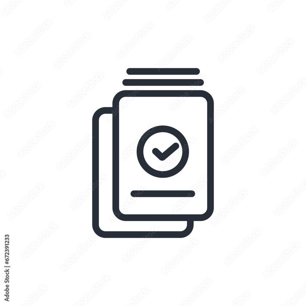 Poster check icon. vector.editable stroke.linear style sign for use web design,logo.symbol illustration.