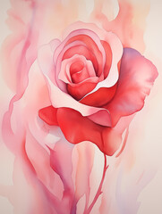 Watercolor painting of rose.