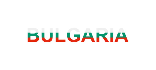 Letters Bulgaria in the style of the country flag. Bulgaria word in national flag style.