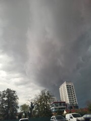 storm clouds over city