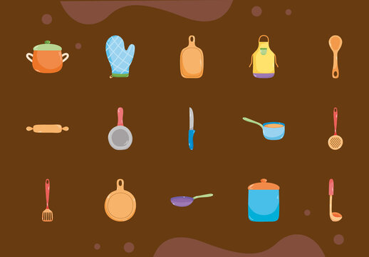 Cooking Elements Icon Set