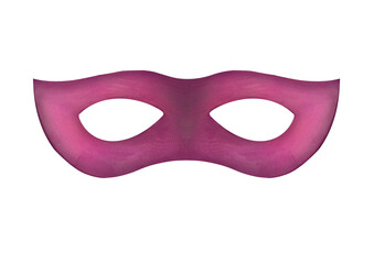 burgundy carnival mask clip art, cut out watercolor illustration. festival masquerade accessories isolated on transparent background. Opera and theater costume mysterious element. mystery, hidden face