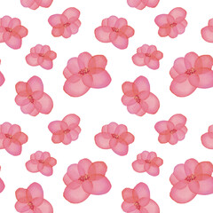 Watercolor trendy minimalistic pink Flower. cute plant seamless pattern. botanical background for Wedding Invitation, thank you, greeting card, packaging paper, fabrics, wrapping gifts, stickers