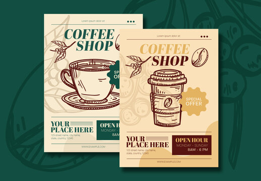 Vintage Coffee Shop Promotion Flyer Template