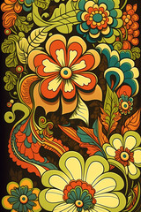 Fototapeta na wymiar Vintages Flower Background 9