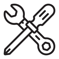 wrench line icon