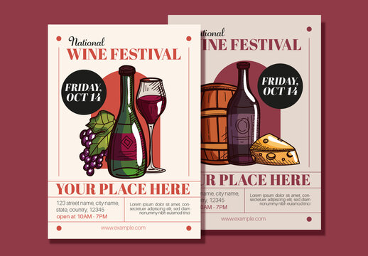 Elegant and Vintage Wine Festival Event Flyer Template